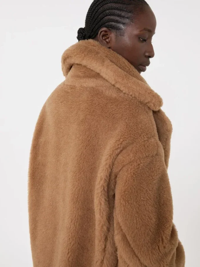 Kort Teddy Bear Icon Coat, kamel