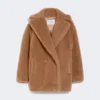 Kort Teddy Bear Icon Coat, kamel