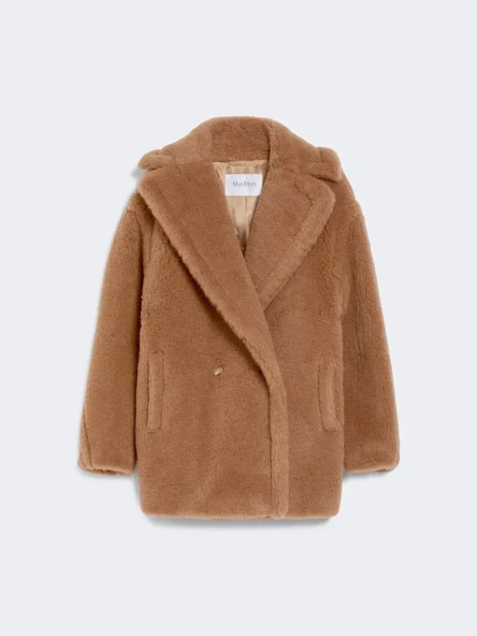 Kort Teddy Bear Icon Coat, kamel