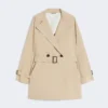 Kort trenchcoat i vattenavvisande canvas, beige Kort trenchcoat i vattenavvisande canvas, beige