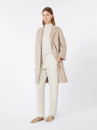 Kort ullkappa, beige-rosa