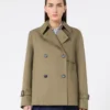 Kort, vattenavvisande trenchcoat i gabardin, mud Kort, vattenavvisande trenchcoat i gabardin, mud