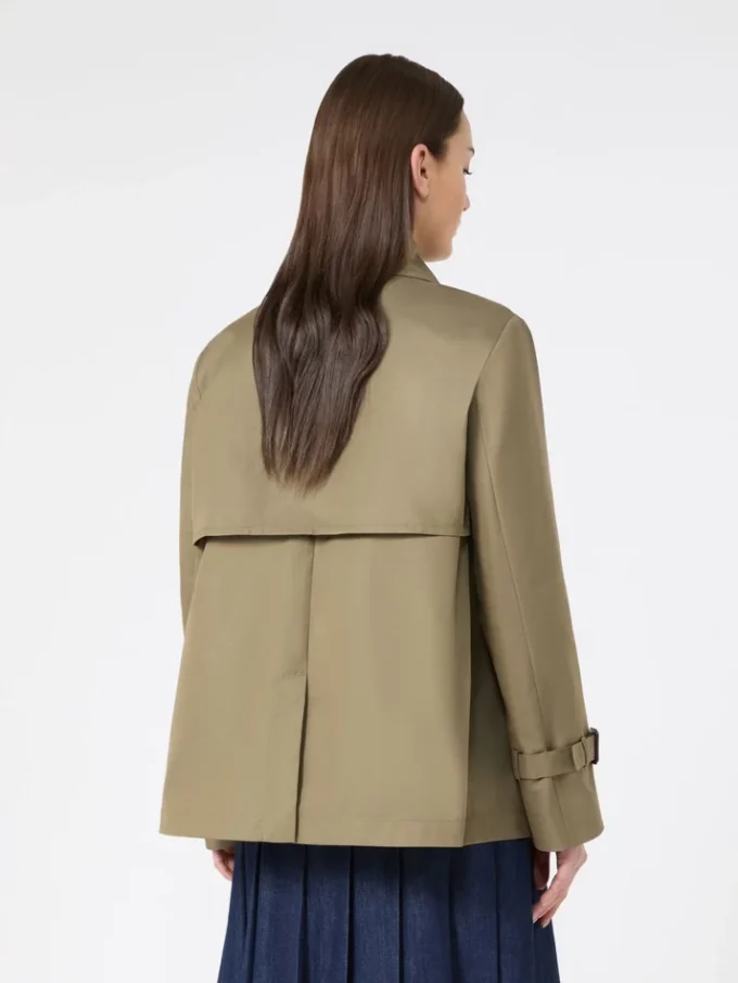 Kort, vattenavvisande trenchcoat i gabardin, mud Kort, vattenavvisande trenchcoat i gabardin, mud