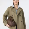 Kort, vattenavvisande trenchcoat i gabardin, mud Kort, vattenavvisande trenchcoat i gabardin, mud