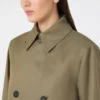 Kort, vattenavvisande trenchcoat i gabardin, mud Kort, vattenavvisande trenchcoat i gabardin, mud
