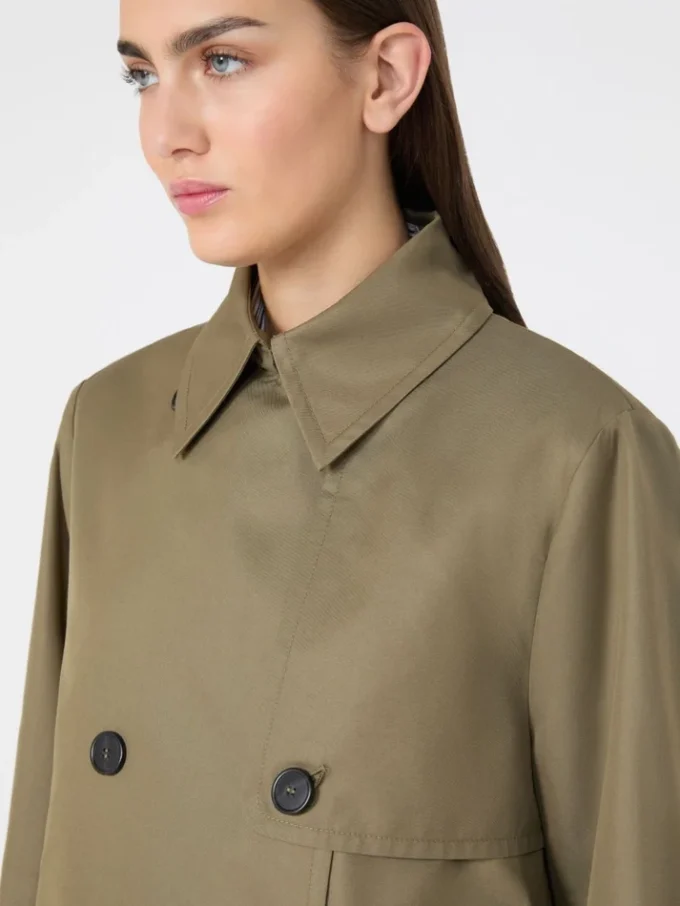Kort, vattenavvisande trenchcoat i gabardin, mud Kort, vattenavvisande trenchcoat i gabardin, mud