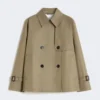 Kort, vattenavvisande trenchcoat i gabardin, mud Kort, vattenavvisande trenchcoat i gabardin, mud