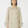 Kort, vattenavvisande trenchcoat i twill, sand Kort, vattenavvisande trenchcoat i twill, sand