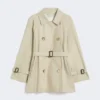 Kort, vattenavvisande trenchcoat i twill, sand Kort, vattenavvisande trenchcoat i twill, sand
