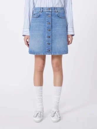 Äkta denimminikjol, marinblå