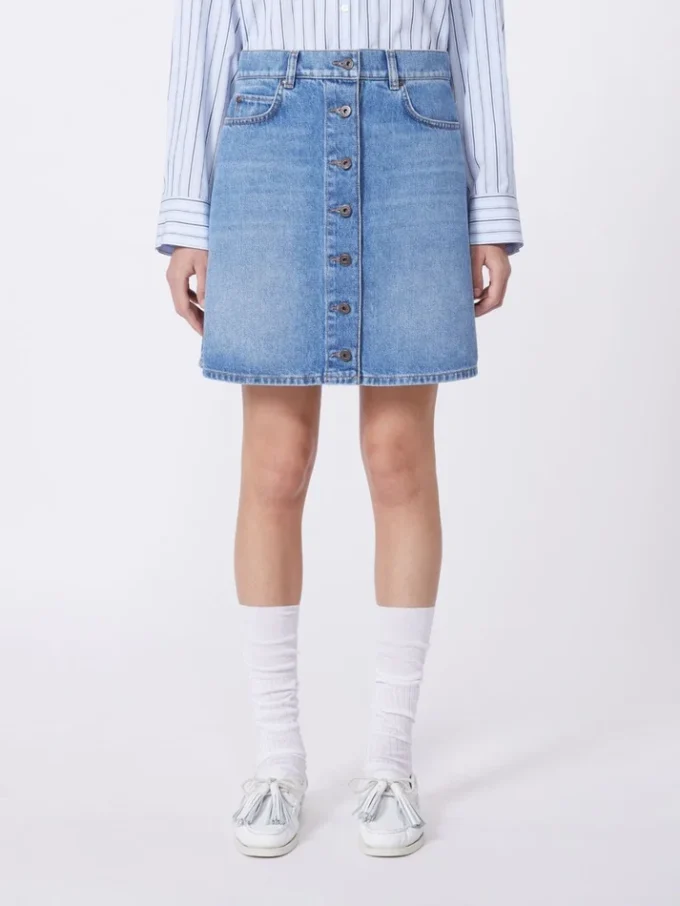 Äkta denimminikjol, marinblå Äkta denimminikjol, marinblå