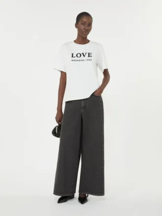 Äkta jeans i bomullsdenim, svarta