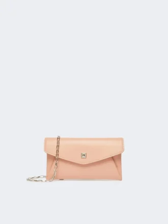 Läderplånbok i kuvertform, rosa