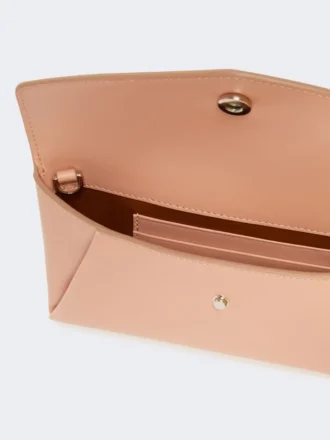 Läderplånbok i kuvertform, rosa
