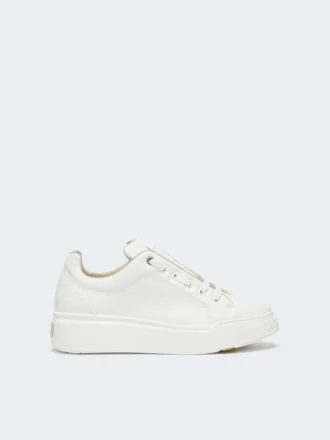Lädersneakers, optiskt vitt