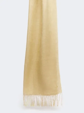 Linne-stola med fransar, beige