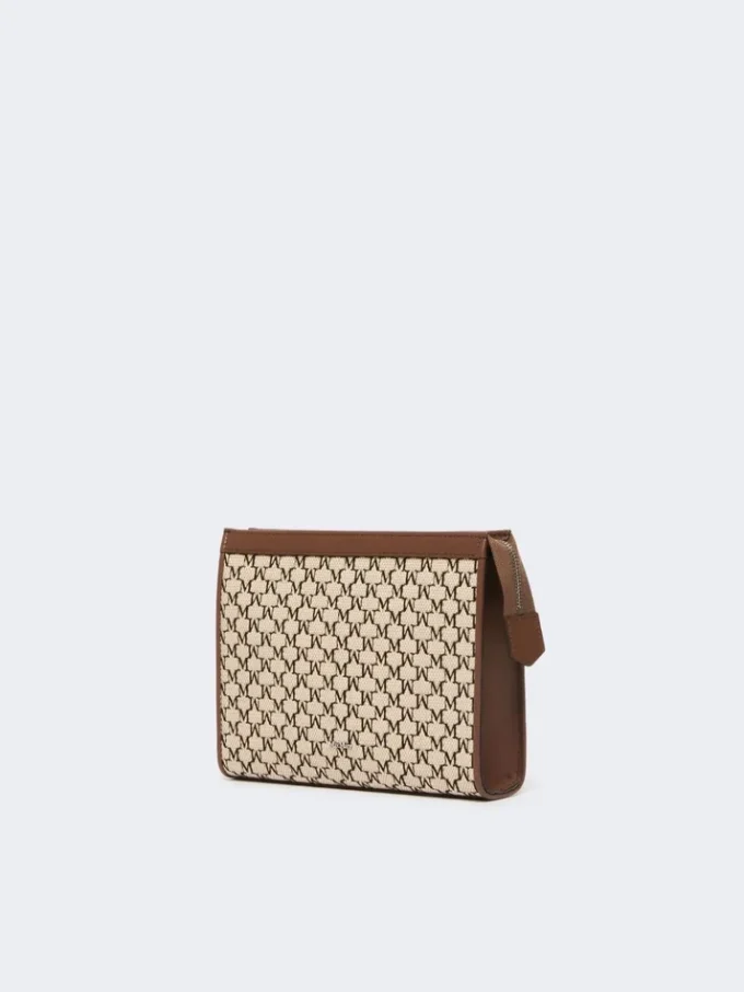 Liten väska i bomullsjacquard, svart