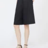 Långa bermudashorts i linne, svarta Långa bermudashorts i linne, svarta