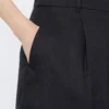 Långa bermudashorts i linne, svarta Långa bermudashorts i linne, svarta