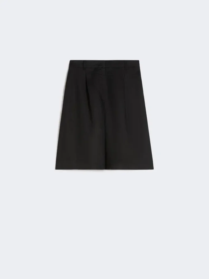 Långa bermudashorts i linne, svarta Långa bermudashorts i linne, svarta