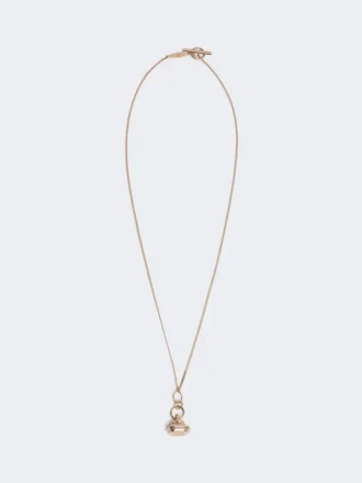 Långt halsband med stämpelhänge, guld