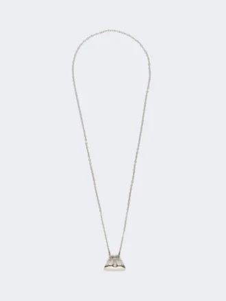 Långt halsband med stor pasticcino-väska-berlock, silver Långt halsband med stor pasticcino-väska-berlock, silver