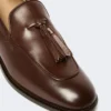Loafers i läder med tofsar, kakaofärgade Loafers i läder med tofsar, kakaofärgade