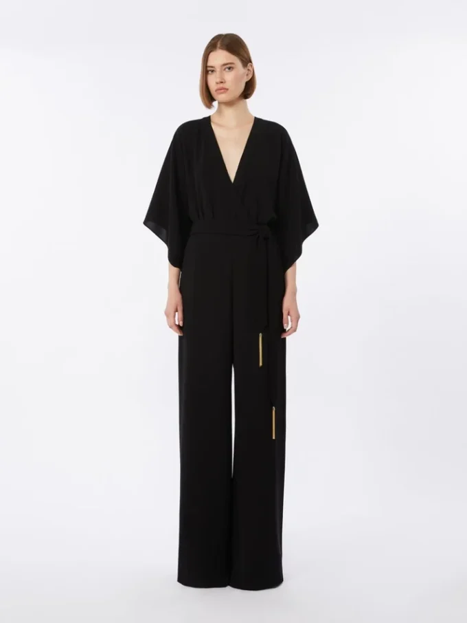 Lätt jumpsuit i cady, svart Lätt jumpsuit i cady, svart