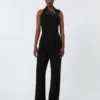 Lätt jumpsuit i cady, svart Lätt jumpsuit i cady, svart