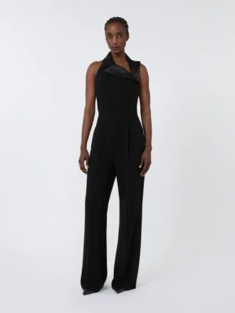 Lätt jumpsuit i cady, svart
