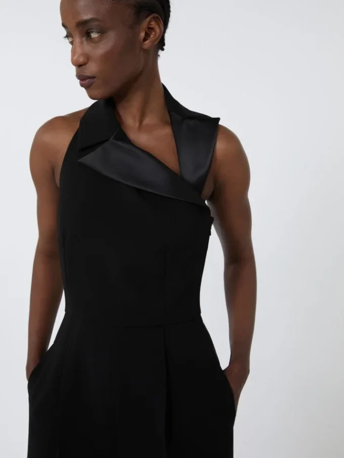 Lätt jumpsuit i cady, svart Lätt jumpsuit i cady, svart