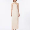 Lätt satinklänning, beige-rosa