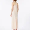 Lätt satinklänning, beige-rosa