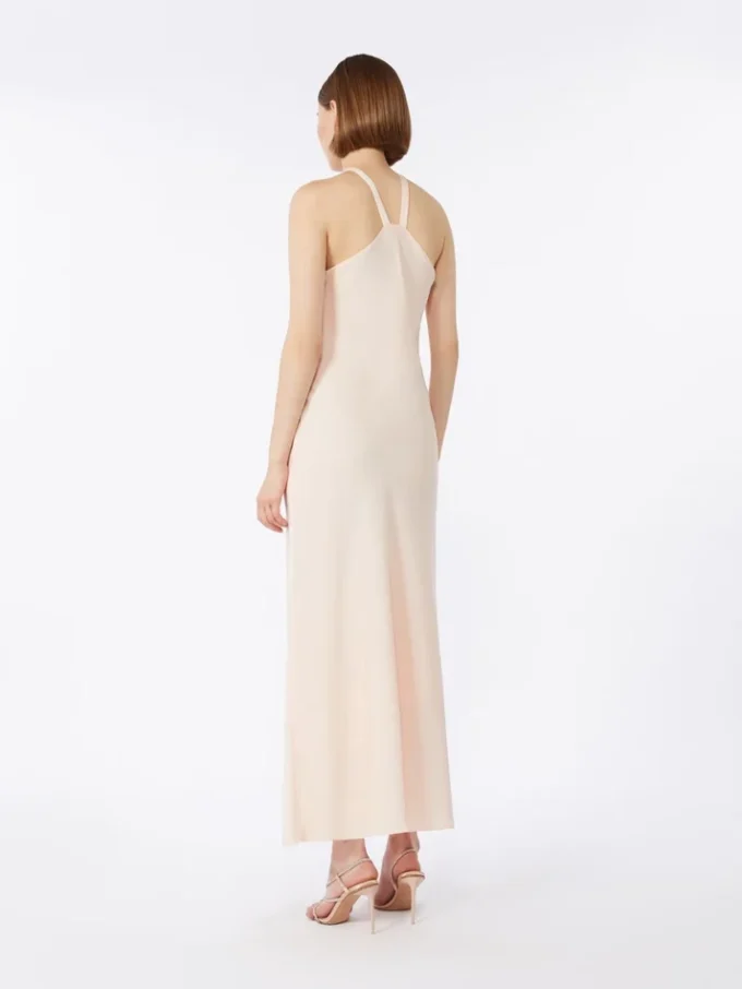 Lätt satinklänning, beige-rosa