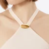 Lätt satinklänning, beige-rosa
