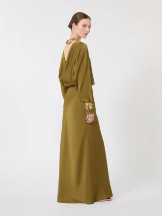 Lätt satinklänning, khaki