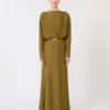 Lätt satinklänning, khaki
