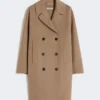 Midi-kappa i bredvävd ull, beige Midi-kappa i bredvävd ull, beige