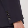 Milano-stickad dubbelknäppt jerseyblazer, marinblå