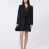 Feminin satintopp, svart