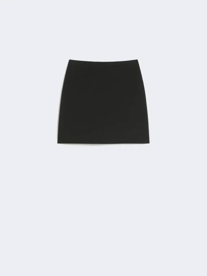 Minikjol i stretchgabardin, svart Minikjol i stretchgabardin, svart