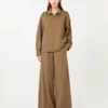 Mjuk jacka i scuba-jersey, brun