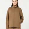 Mjuk jacka i scuba-jersey, brun
