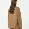 Mjuk jacka i scuba-jersey, brun
