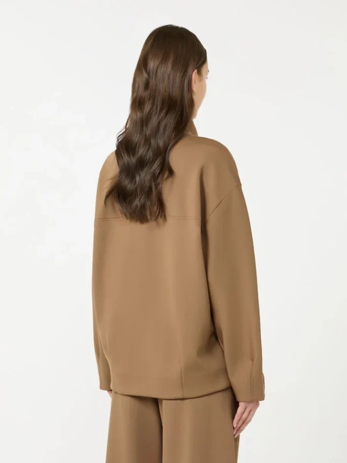 Mjuk jacka i scuba-jersey, brun