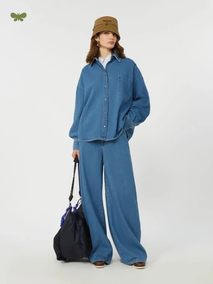 Mjuka jeans i bomullsdenim, marinblå Mjuka jeans i bomullsdenim, marinblå