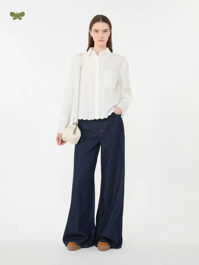 Mjuka jeans i bomullsdenim, marinblå Mjuka jeans i bomullsdenim, marinblå