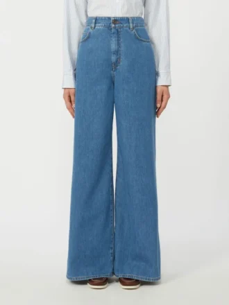 Mjuka jeans i bomullsdenim, marinblå