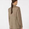 Mönstrad blazer i ulltwill, karamell Mönstrad blazer i ulltwill, karamell