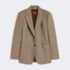Mönstrad blazer i ulltwill, karamell Mönstrad blazer i ulltwill, karamell